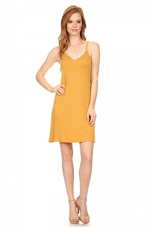 Cami Swing Dress W/Scallop Lac ...